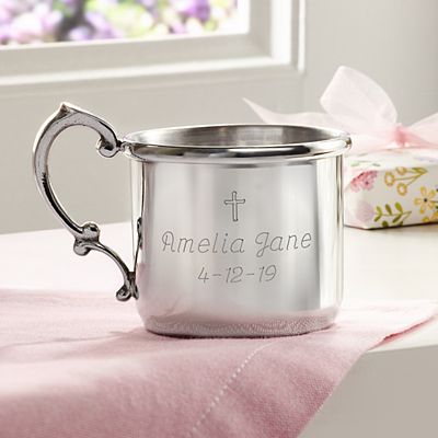 God Bless Pewter Baby Keepsake Cup