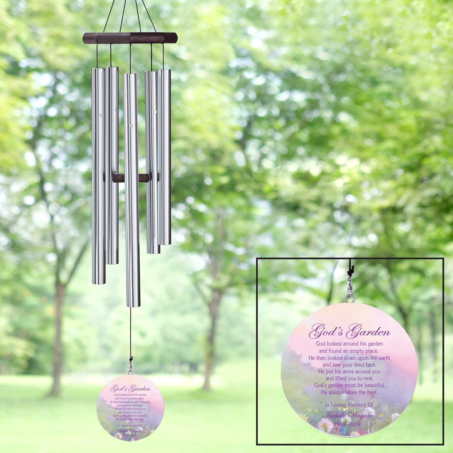 Wind spinners hanging Unique windchimes Green thumb father-in-law gift Rainbow wind chimes godfather birthday decoration outdoor indoor