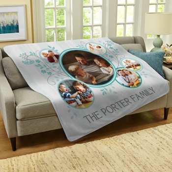 Swirls of Flowers Photo Plush Blanket