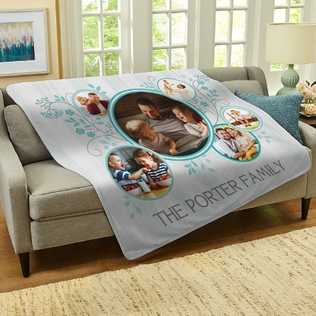 Swirls of Flowers Photo Plush Blanket