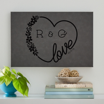 Love Wreath Leather Wall Art