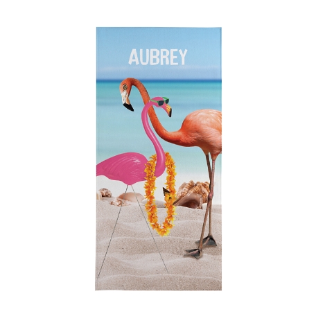 Animal With An Attitude Beach Towel-Standard-Flamingo
