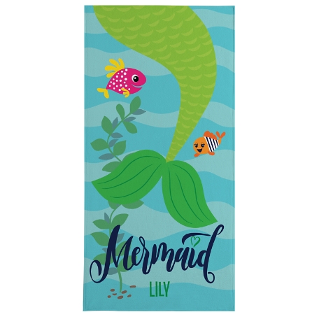 Just a Mermaid Beach Towel-Standard - Green
