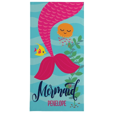 Just a Mermaid Beach Towel-Standard - Pink