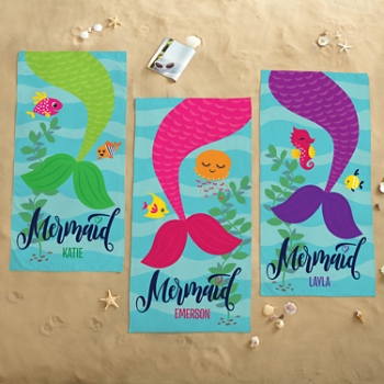 Simply Mermaid Personalized Beach Towel