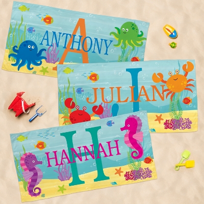 personalized baby beach towel