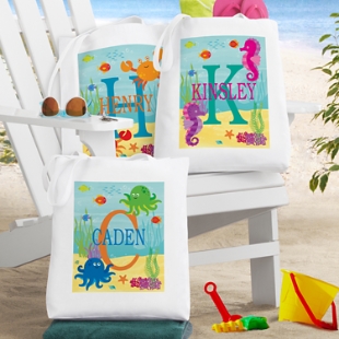 My Own Beachy Name Tote Bag