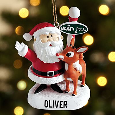 Santa and Rudolph the Red-Nosed Reindeer® Ornament with Letter
