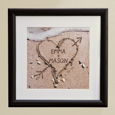 Heart in Sand Framed Print