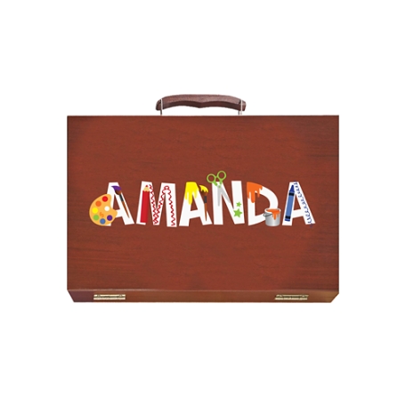 80 Piece Art Set in Wooden Case-Art Alphabet