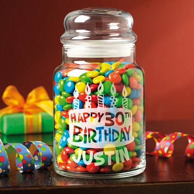 Birthday Celebration Personalized Glass Candy Jar
