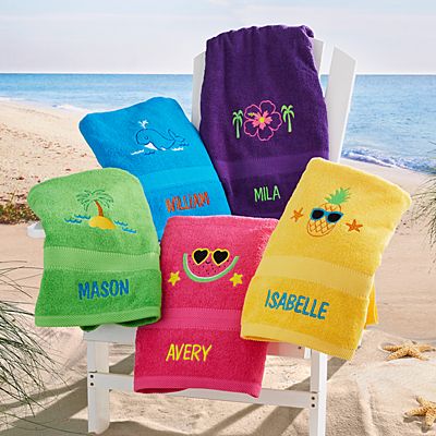Sports Theme Towel Personalized Bath/Beach Towel with FREE Custom Embroidery 