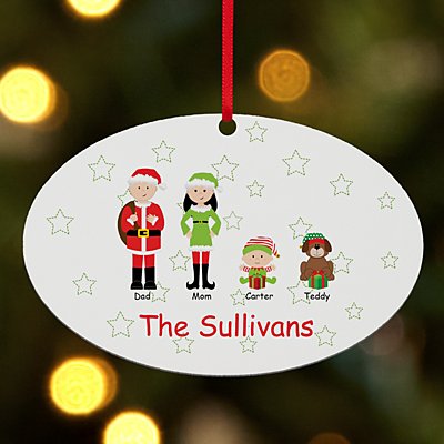 Santa's Crew Family Personalized Oval Ornament