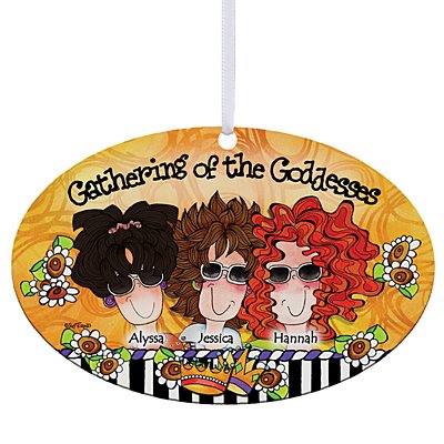 Gathering of the Goddesses Oval Ornament - 3