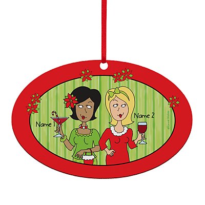 'Tis The Season with The Girls Oval Ornament - 2