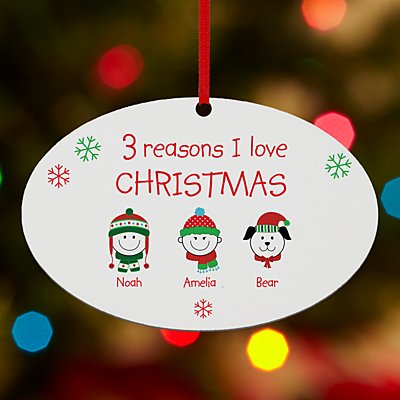 Reasons I Love Christmas Oval Bauble