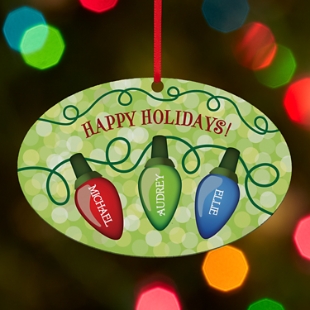 Family Lights Oval Bauble