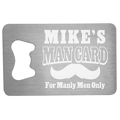 Man Card Bottle Opener Wallet Size USA Stainless Steel Wedding Gift Mustache 
