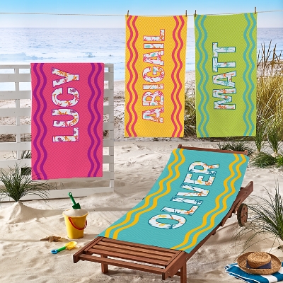 Large Monogram Personalized Beach Towel