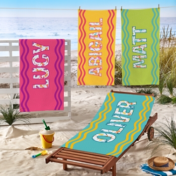 Large Monogram Personalized Beach Towel