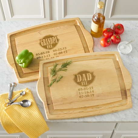 Dad Established Oversized Wood Cutting Board