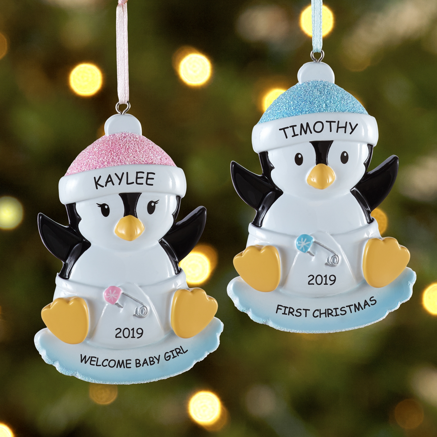 baby's first christmas penguin ornament