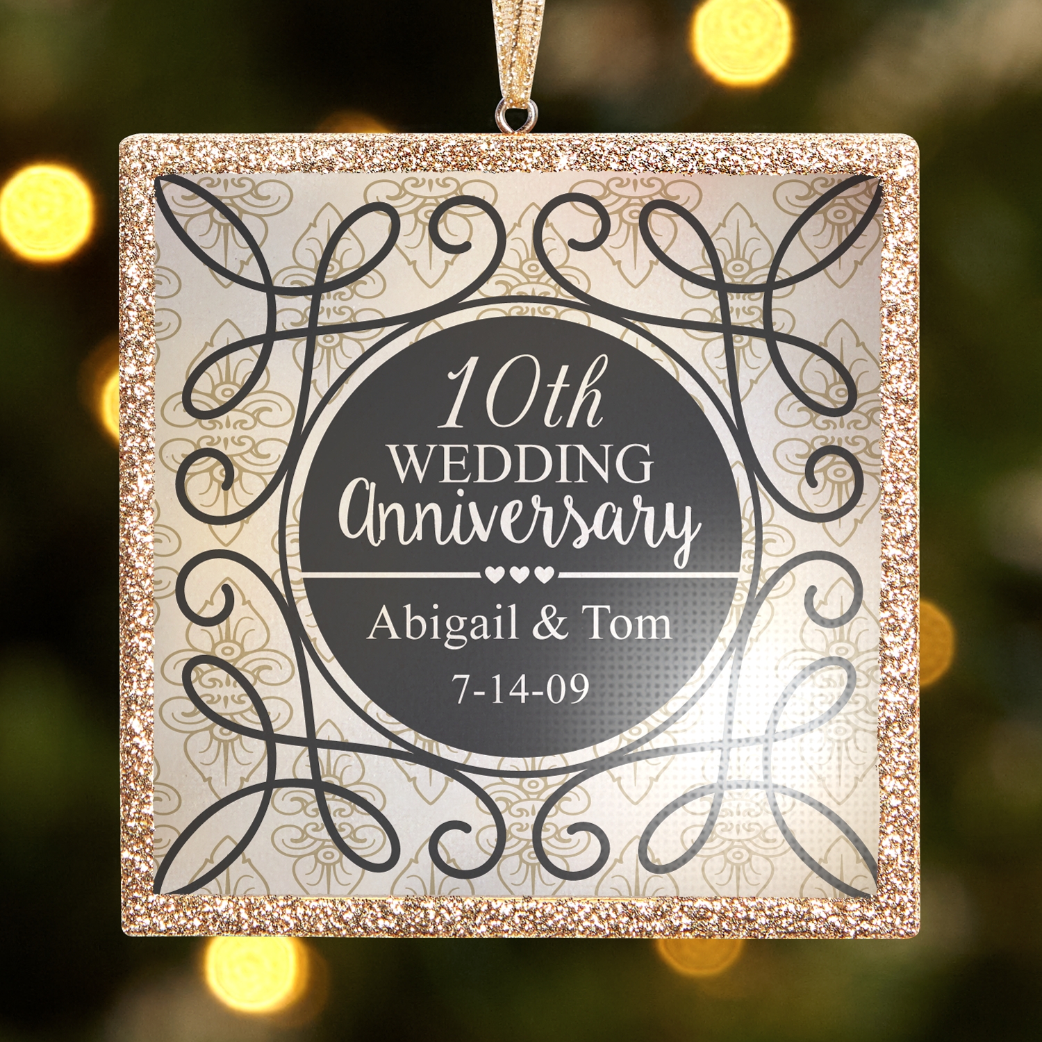 10th wedding anniversary ornament