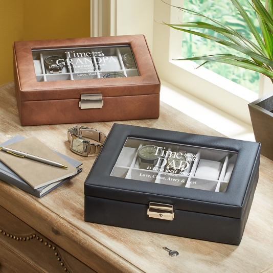 Engraved wooden 2025 watch box