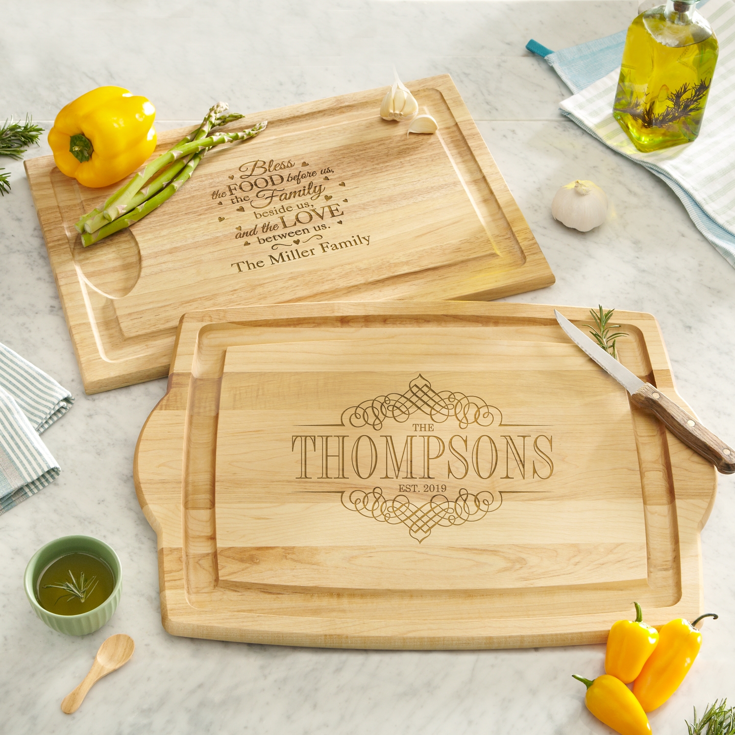 Bless This Food Maple Wood Cutting Board