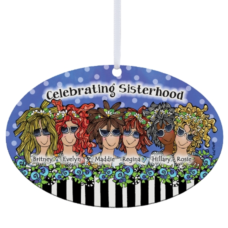 Name Your Sisterhood Ornament by Suzy Toronto - 6 Girls - Purple