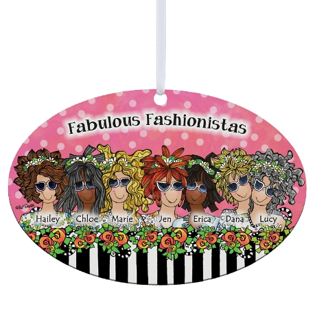 Name Your Sisterhood Ornament by Suzy Toronto - 7 Girls - Pink