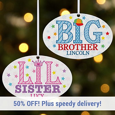 Special Sibling Oval Bauble