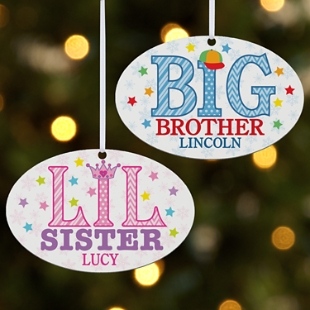 Special Sibling Oval Bauble