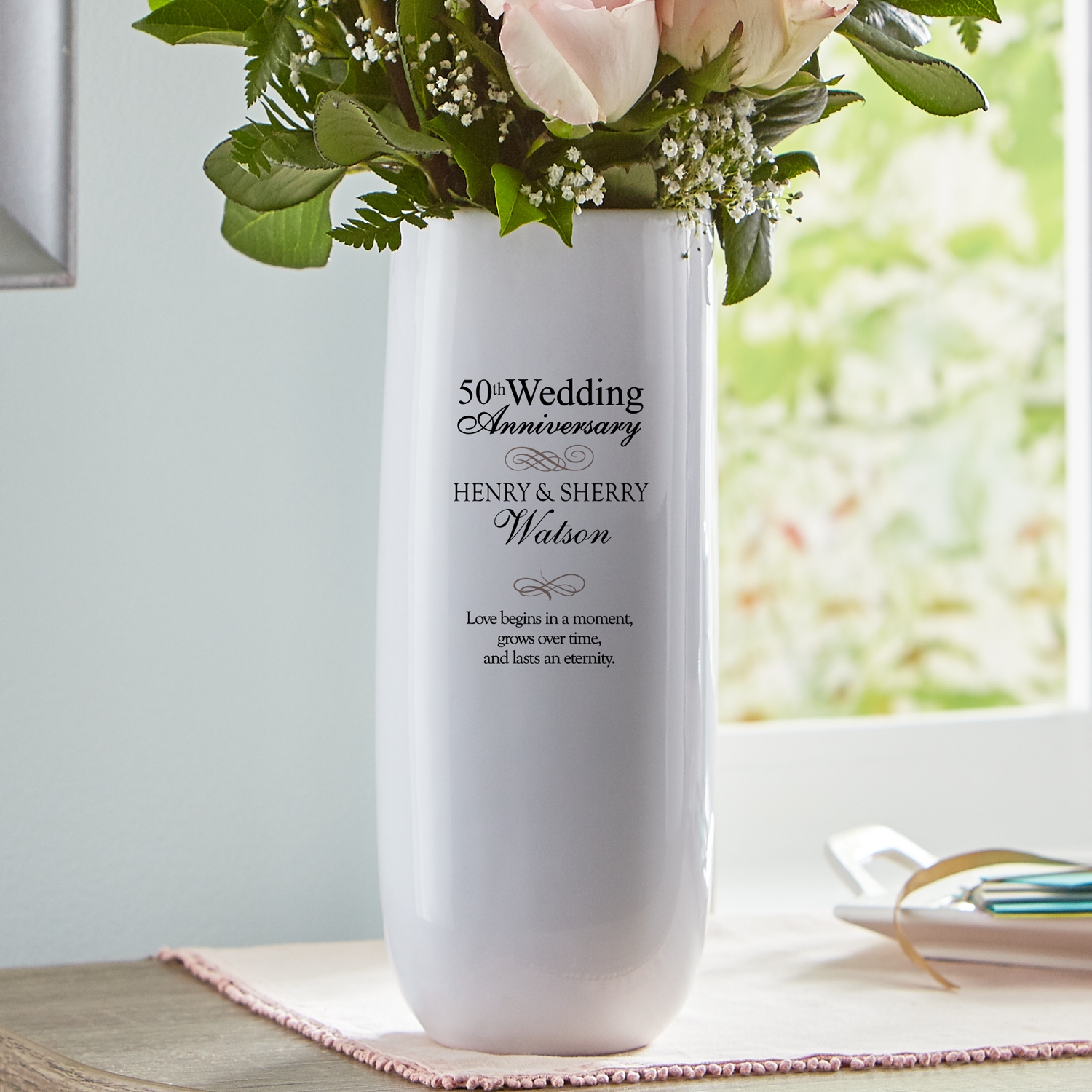 Commemorative Anniversary Personalized Vase