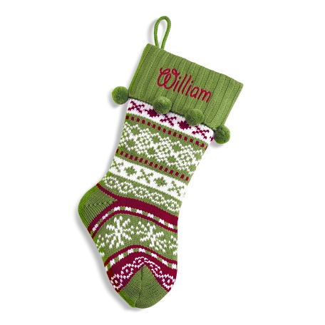 Knit Argyle  Stockings-Green