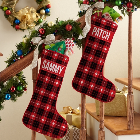 Christmas Plaid Pet Stocking