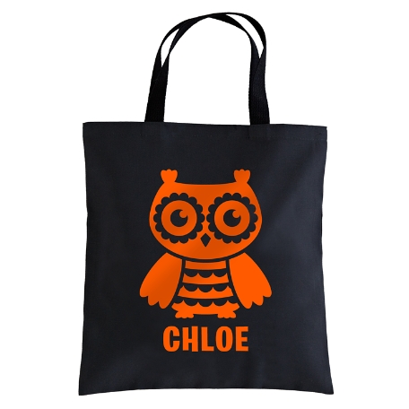 Hocus Pocus Reflective Halloween Black Treat Bag - Owl