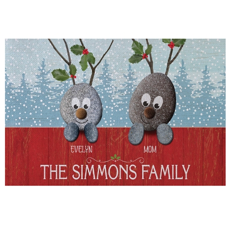 Reindeer Rocks Family Doormat - 24X36 - 1P 1-4K