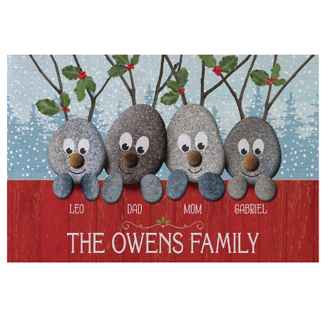 Reindeer Rocks Family Doormat - 24X36 - 2P 1-4K