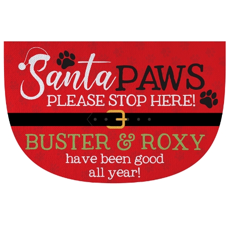 Santa Paws Stop Here Doormat - Multiple Pets