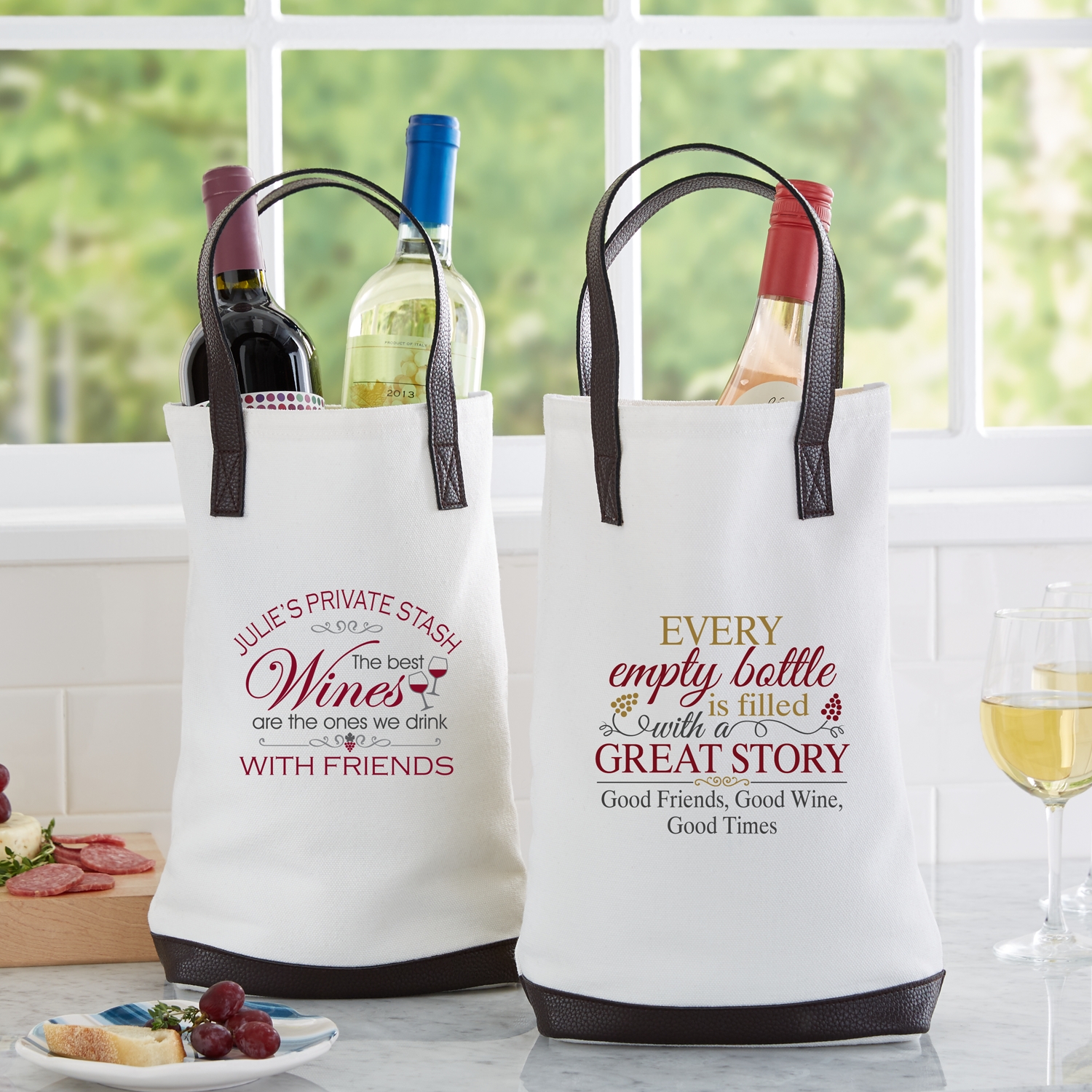 Wine Lovers Two Bottle Wine Tote