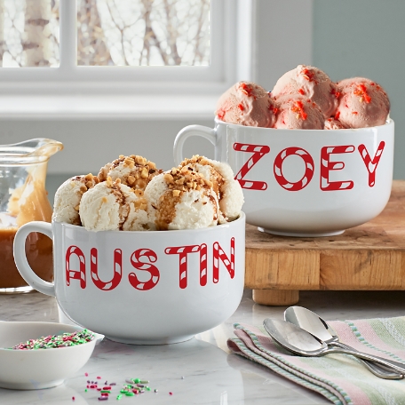 Candy Cane Name Bowl