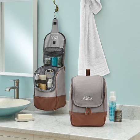 Canvas & Leather Hanging Toiletry Valet