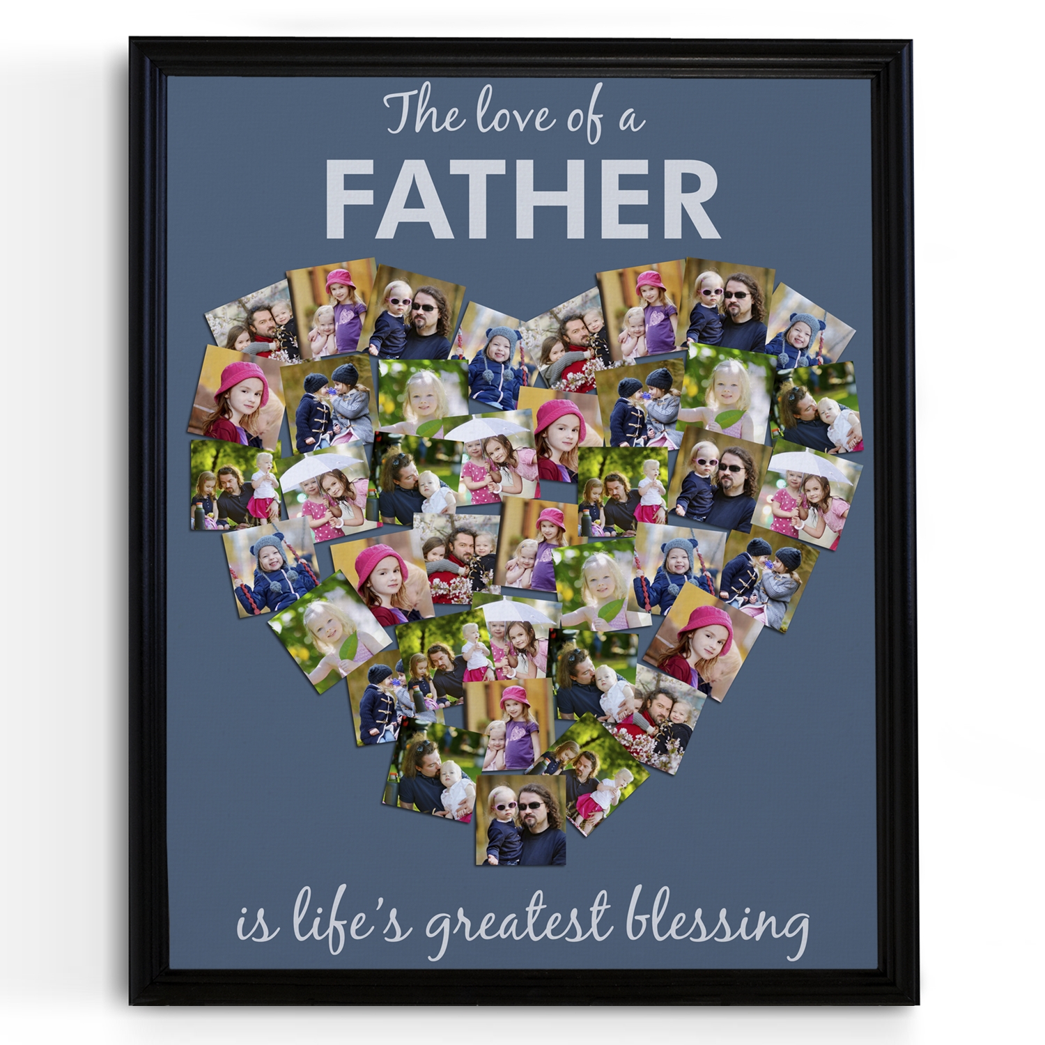 From the Heart Framed Photo Canvas - Blue 11x14 - 10 Photos