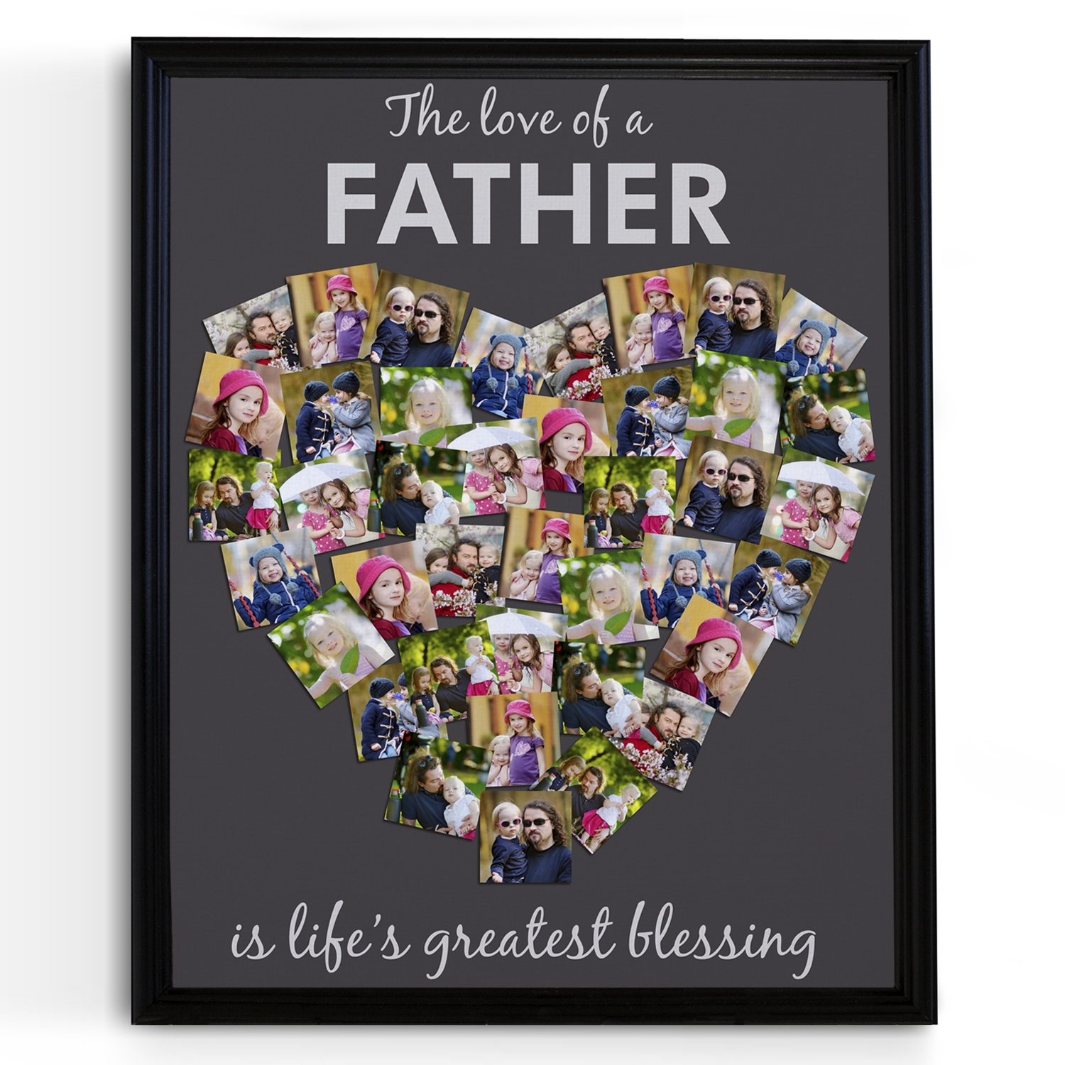 From the Heart Framed Photo Canvas - Gray 11x14 - 10 Photos