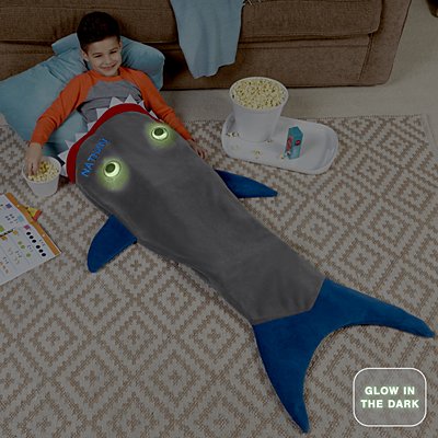 Blankie Tails® Glow-In-The-Dark Personalized Shark Blanket