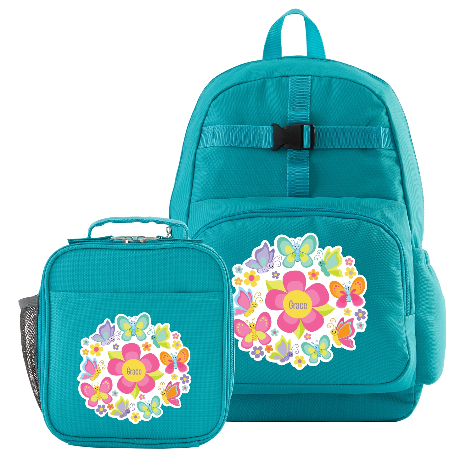 butterfly backpack and lunchbox