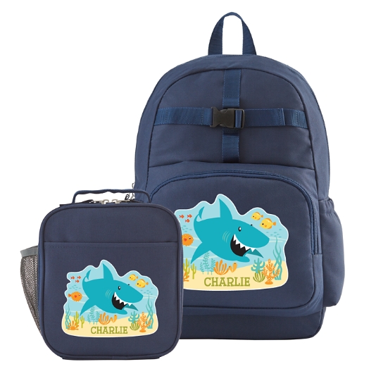 Shark Lunch Bag. Blue Ocean Bag, Personalized Lunch Box. 10 X 7.5