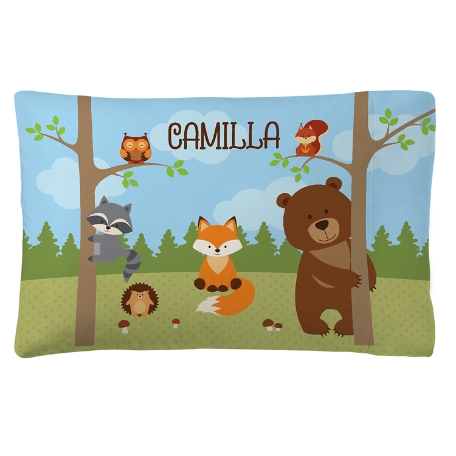 Girls' Sleepy-Time Plush Pillowcase-Woodland