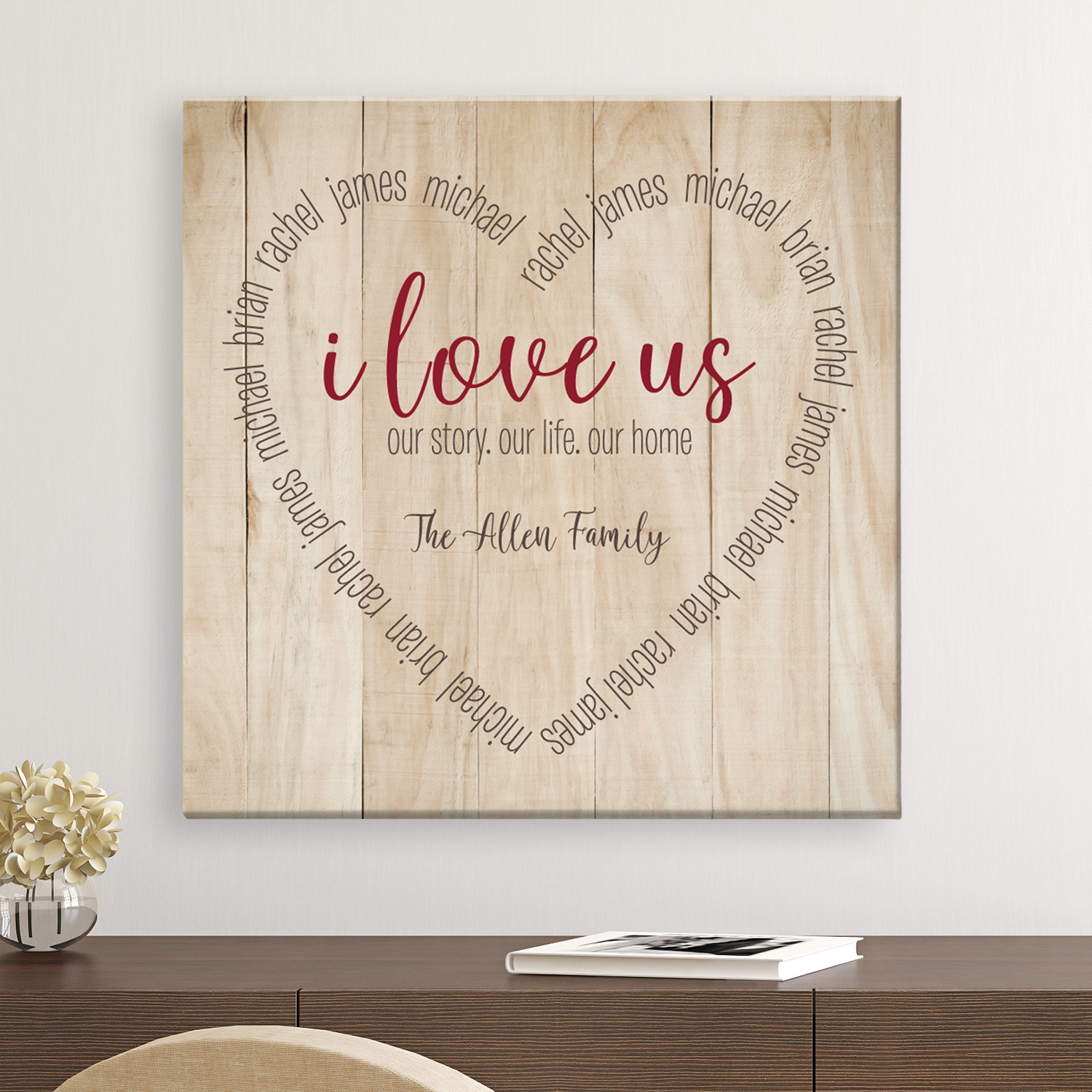 I Love Us Heart Canvas